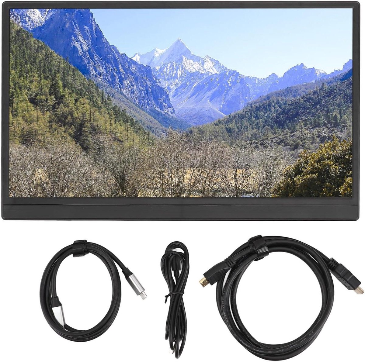 Draagbare Monitor - Extra Scherm - Vergroot Werkruimte - 156 Inch IPS - 1920x1080 Resolutie - Zwart