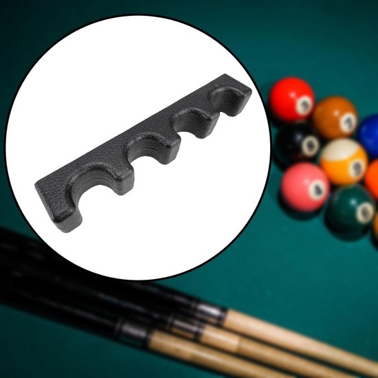 Poolkeu Houder - Biljart Accessoire - Spel Organisatie - Compact Draagbaar - 4 Keuen - Zwart — afbeelding 2
