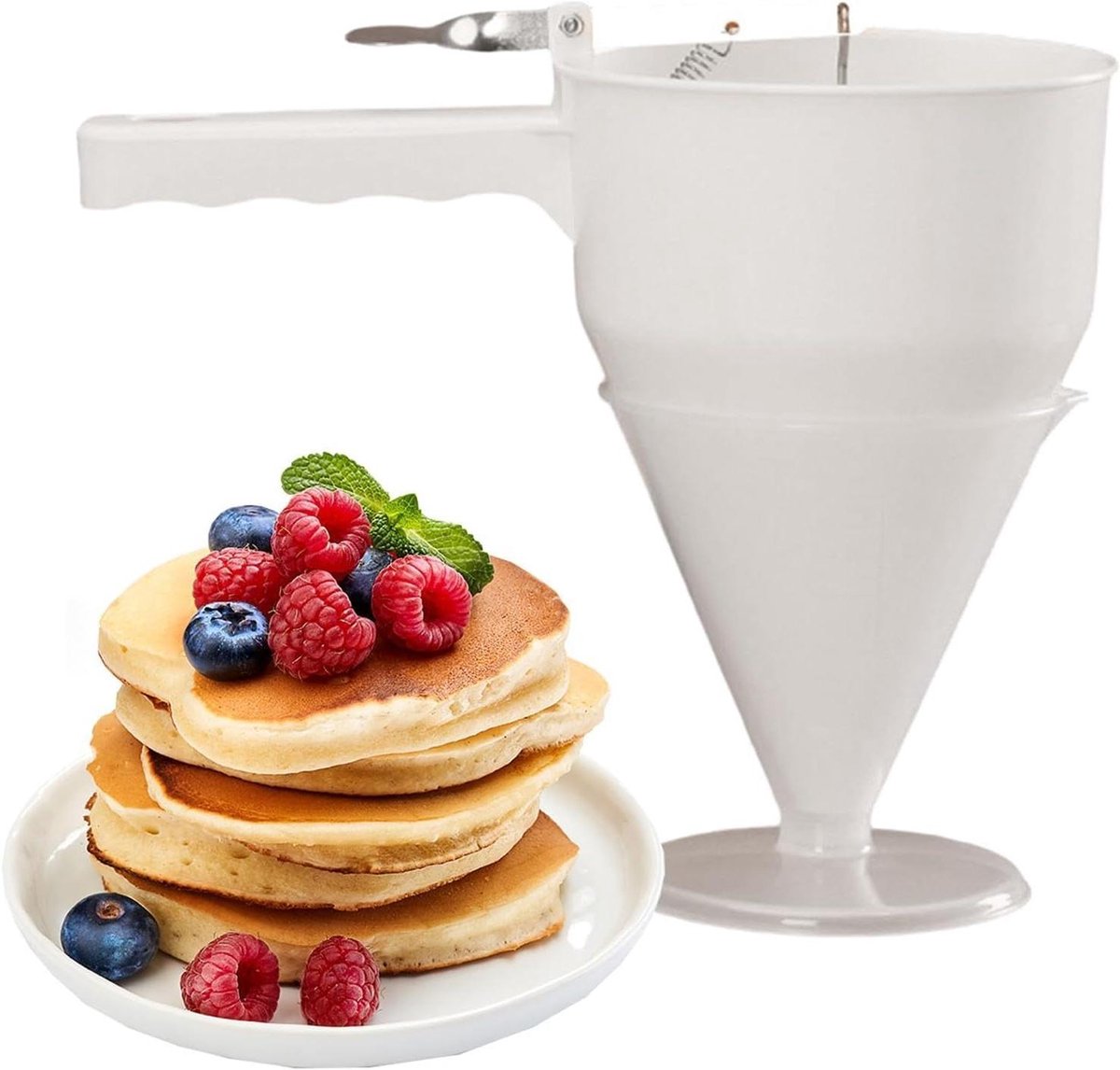 Deegdispenser - Beslag Trechter - Bakken Maken - Stabiel Ontwerp - 1200 ml - Wit