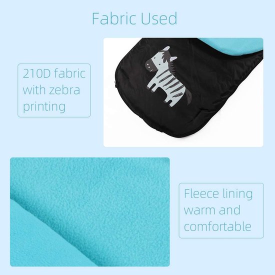 Baby Voetenzak - Kinderwagen zak - Warmte buiten - Waterdichte stof fleece - 92 x 42 cm - Nautisch blauw van Merkloos — afbeelding 4