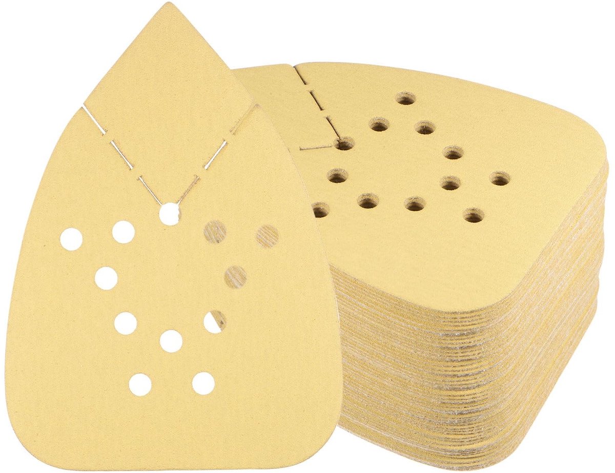 aladdien - Schuurpapier voor details - 50 stuks - Geschikt voor muisschuurmachine - 9 x 13 cm - Korrelgrootte 180 - Perfect voor polijsten van houte...
