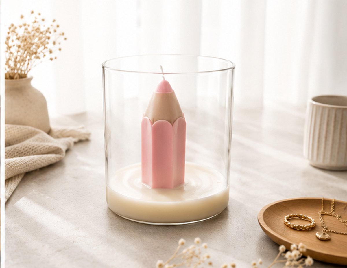 Lumen and Lux Candles Potlood Candle – Elegant & Handgemaakt - Juffrouw - Meester Blauw