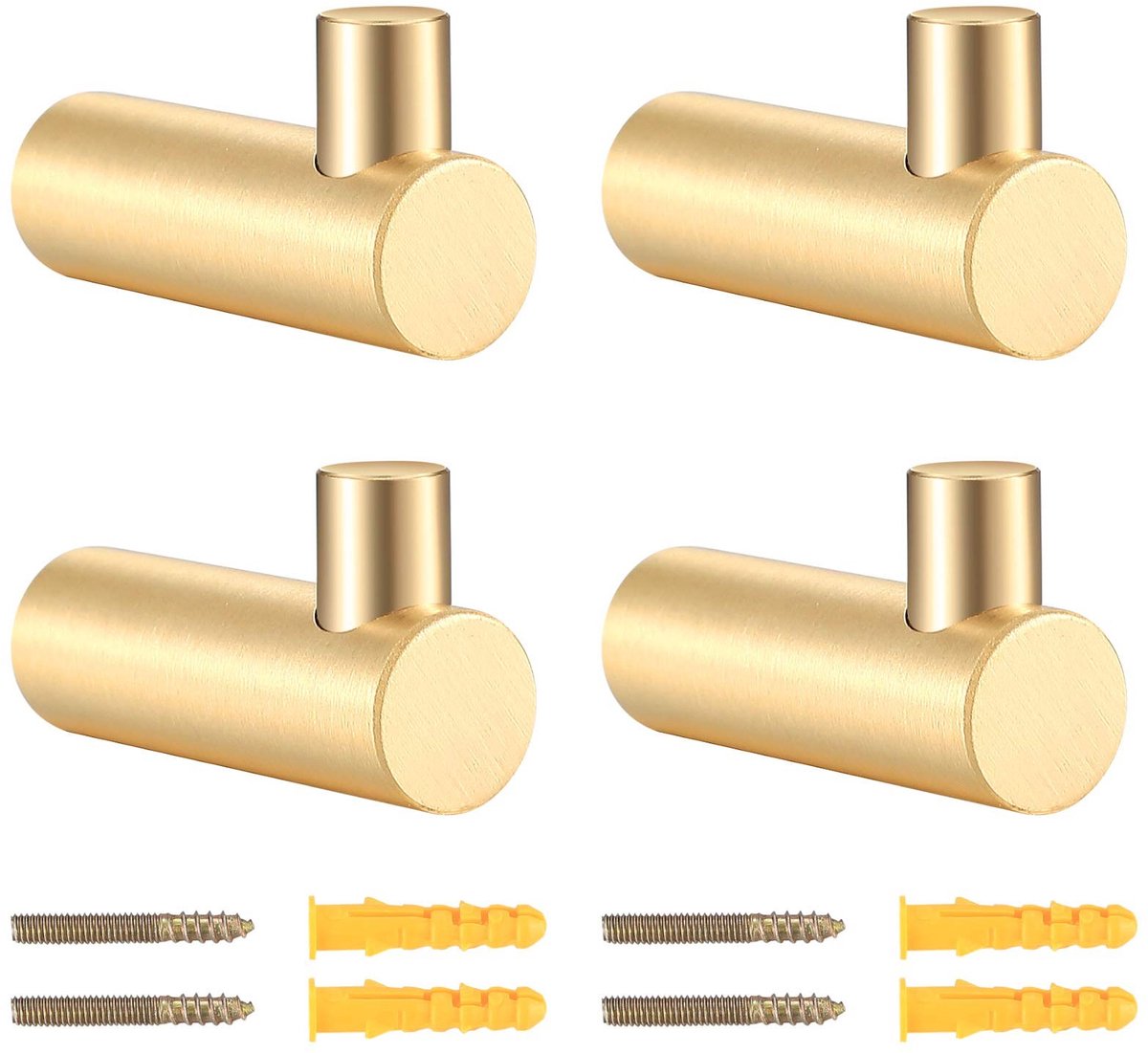 ONF3 - Messing Garderobehaken - Handdoekhouder - Wandhaken Goud - Perfect voor Woonkamer e