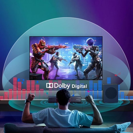 Draadloze Soundbar met Subwoofer en Dolby Digital voor Televisie — afbeelding 5
