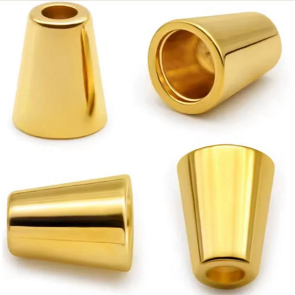 Koordeind goud - koordstopper - cord end - goud - 4 stuks - met kapje