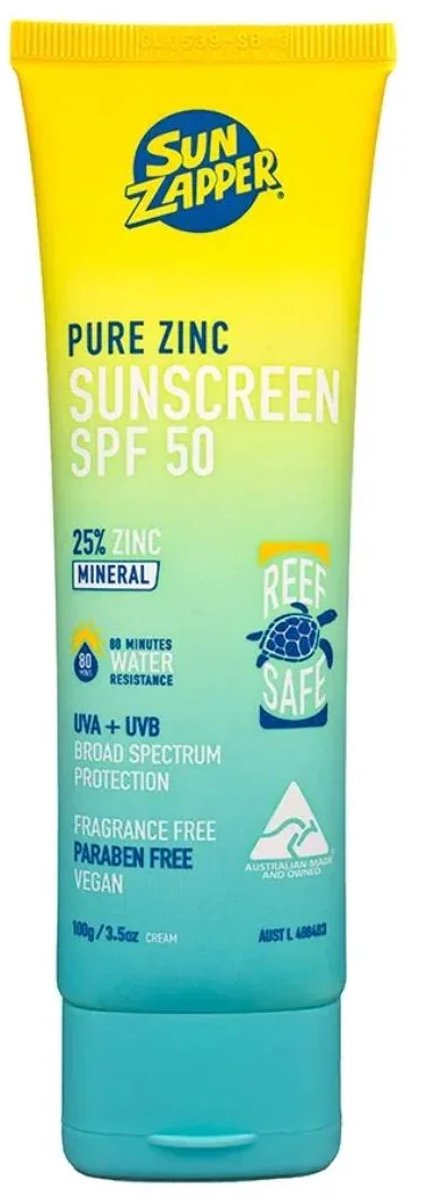 Sun Zapper Pure Zinc Sunscreen Cream 100g SPF 50