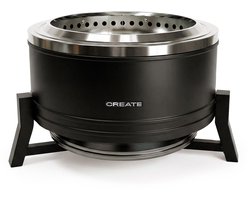 CREATE - Rookloze pellet vuurkorf voor buiten van 12 kW - Zwart - FIRE PIT ROUND