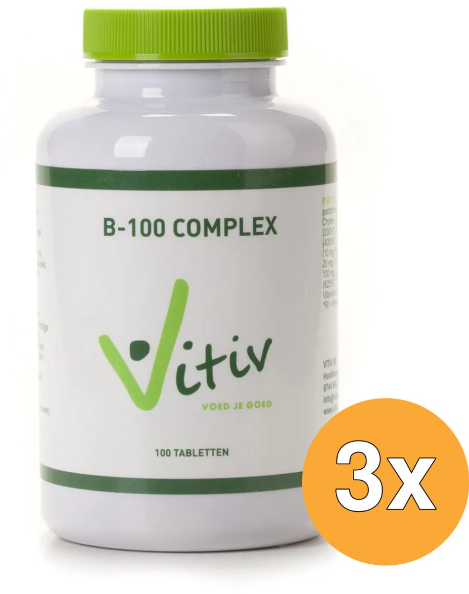 3x Vitiv Vitamine B 100 Complex (100 tabletten)