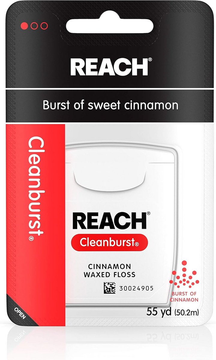 Reach Clean Burst Dental Floss, Waxed, Cinnamon, 150 m
