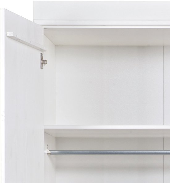 WOOOD Connect Kledingkast 3-Deurs met Lade - Grenen - Wit - 195x140x53