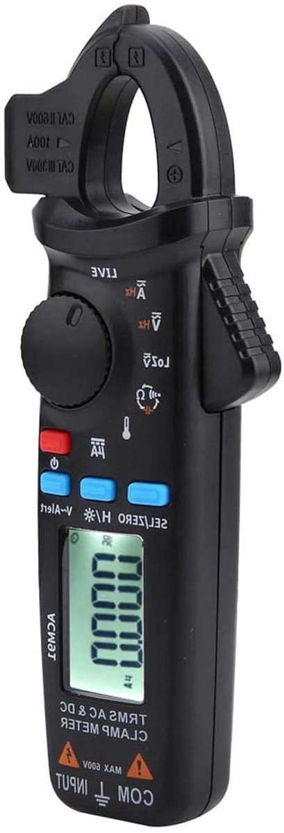 Digitale Stroomtang - Multimeter Tester - Elektra Meten - Lage Impedantie - 6000 Tellingen - Zwart