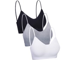 aladdien - Boao Bandeau Dames Tube - Comfortabele Camisole BH - Naadloos en V-hals - 3 Stuks - Ideaal voor Dames en Meisjes