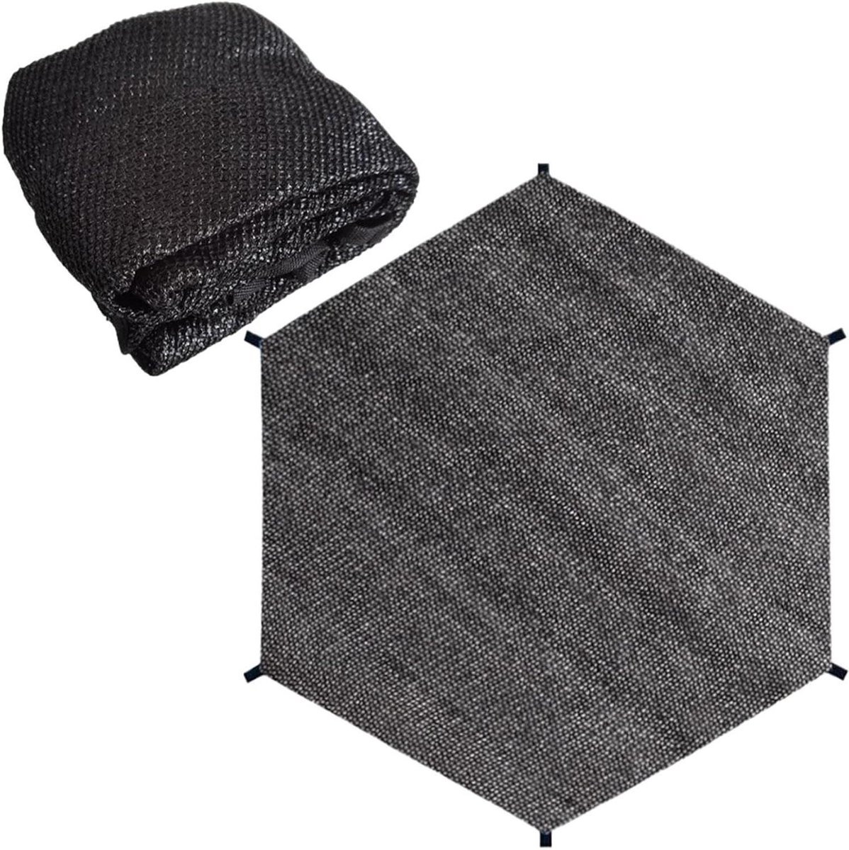 Trampoline Schaduwdoek - Veiligheidsnet Afdekking - Buiten Spelen - Opvouwbaar Ontwerp - 6FT - Zwart