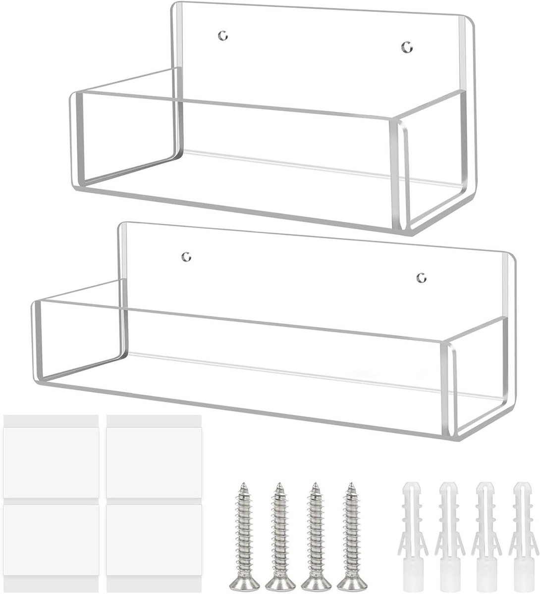 Kruidenrek Set - Acryl Planken - Keuken Organiseren - Transparant Ontwerp - 2 Delig - Helder