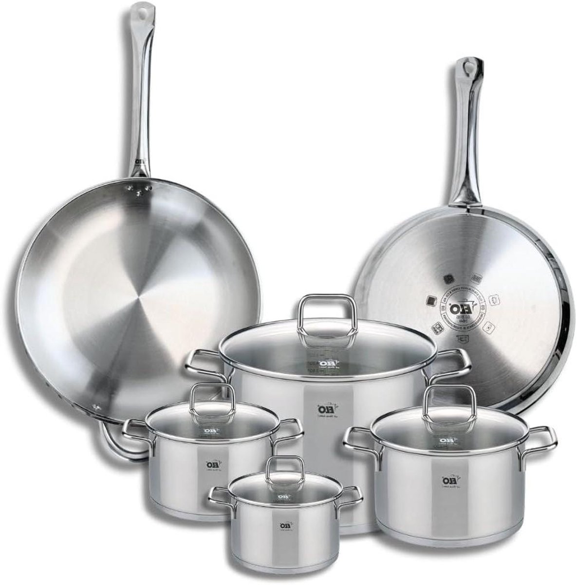 Kookpannenset RVS - Pannen Set - Lekker Koken - PFAS Vrij - 6 Delig - Zilverkleurig