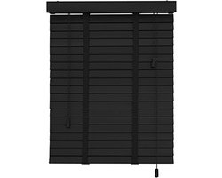 Houten jaloezieën - Raambekleding - Lichtregulatie - 50mm brede lamellen - 60x200cm - Zwart