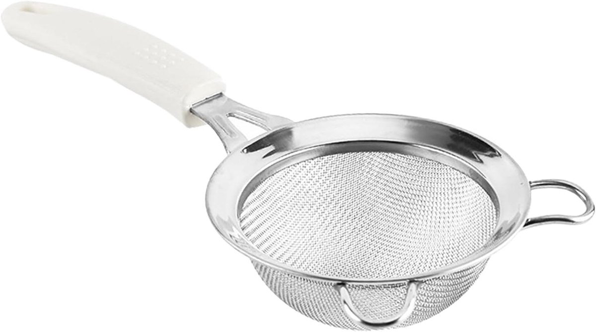Fijnmazige Zeef - Keuken Zeef - Bakken Ingrediënten - Dubbellaags Ontwerp - 14 cm - Zilver