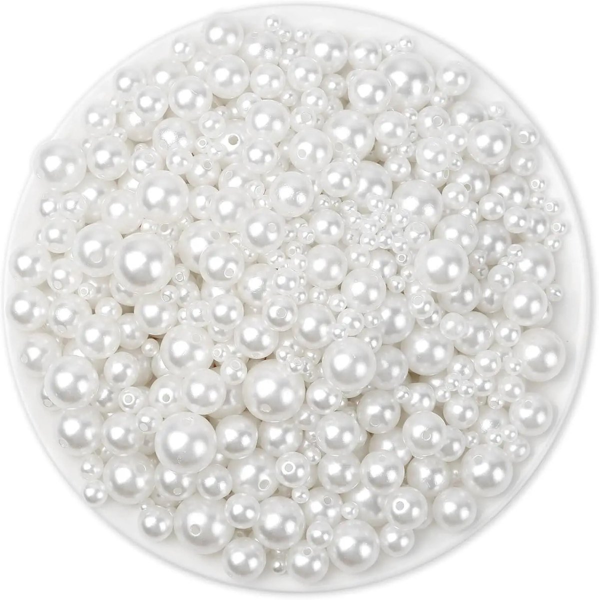 Imitatie parels voor sieraden maken - 500 stuks voorgeboord wit 4mm, 6mm en 8mm - Kasey