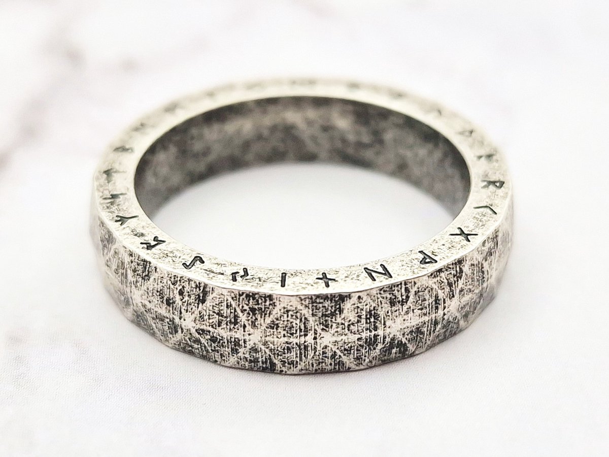 Mei's Viking Geo Runes - Viking Ring - Rune - 316L RVS - Zilver - ringmaat 67 mm