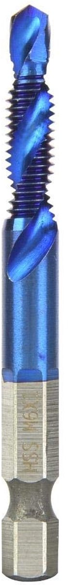 aladdien - Hex Shank Tap - Hoge Snelheid Staal - Duurzaam en Efficiënt - Blauw - Tap Boor Set - Voor Boren en Tappen - M6