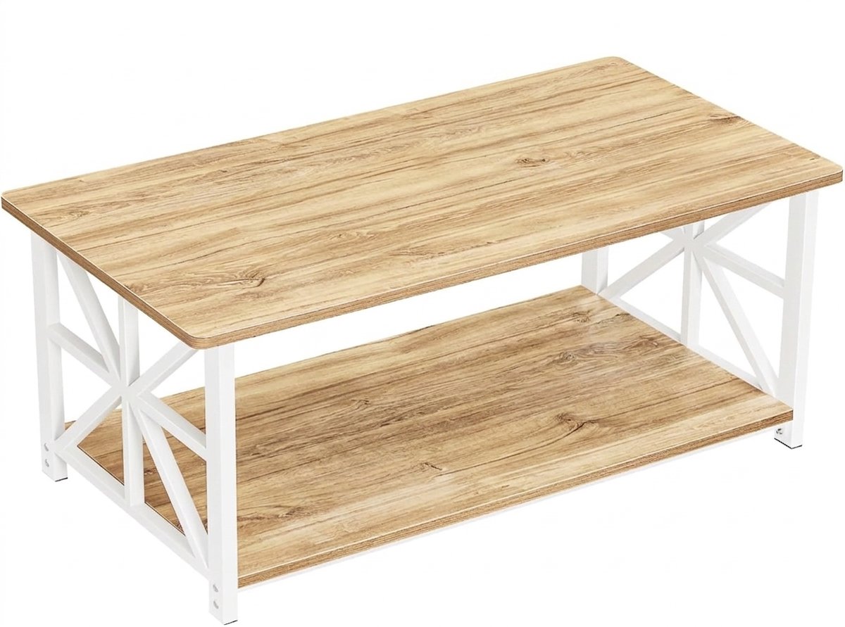 Imperatoris Salontafel - Geschikt voor Woonkamer, Thuiskantoor & Buiten - Stijlvolle Salon Tafel en Sidetable - Lichtbruin - 52 x 100,1 x 47,3 cm - van Imperatoris
