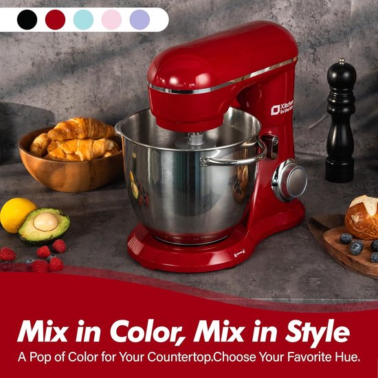 Krachtige Keukenmachine 1300W met 6L Kom - Kneedmachine & Mixer met 10 Snelheden — afbeelding 5