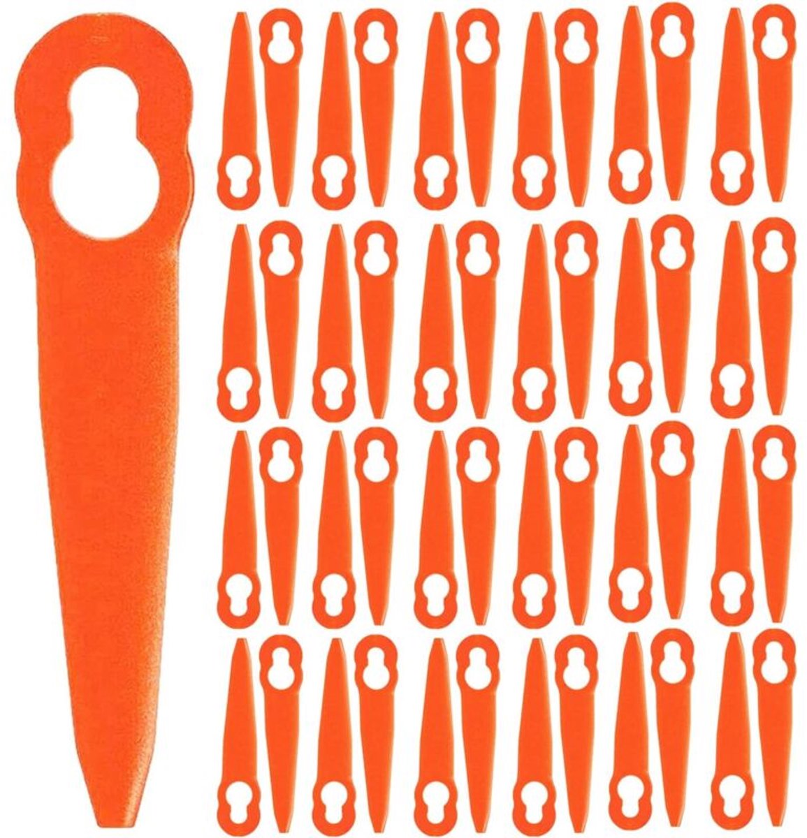 Vervangende plastic mesjes geschikt voor Stihl Polycut 2-2 FSA 45 FSA 57 FSE 52 en Sun Joe 24V-GT10 tondeuses - 100 mesjes per verpakking
