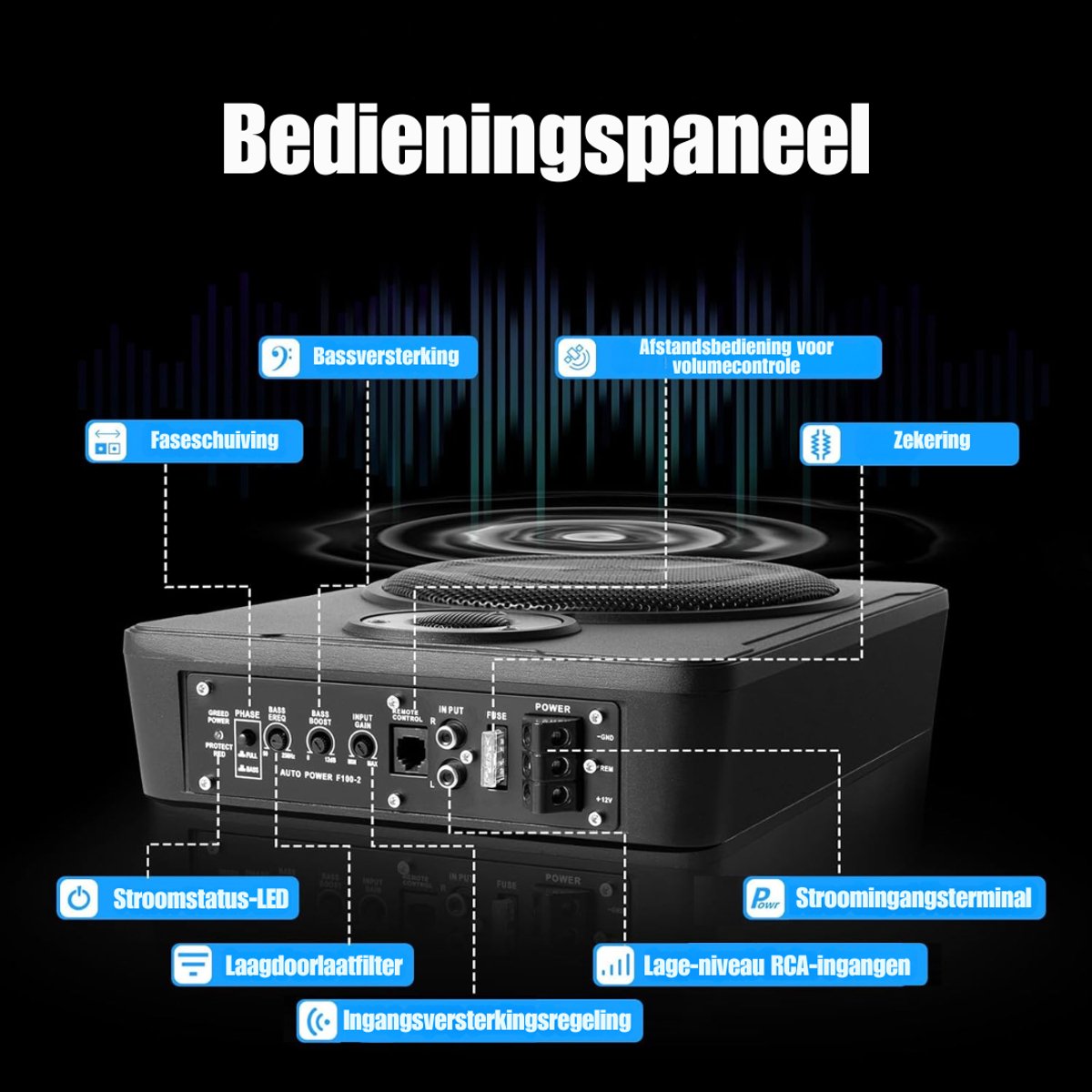 HEZIVO® Underseat Subwoofer - Actieve Luidspreker Auto - Bassbox - 600W – foto 7