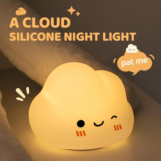 Wolk Nachtlampje Kinderen - 16 Kleuren LED, Oplaadbaar, Dimbaar Siliconen Nachtlamp met Timer voor Slaapkamer en Babykamer — afbeelding 4