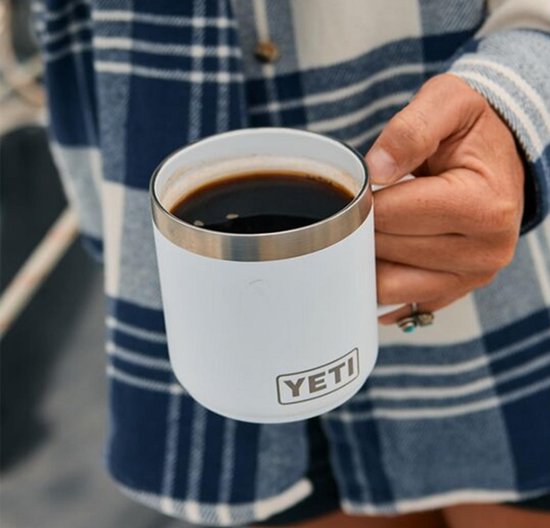 YETI Rambler Mug, Vacuum Insulated Stainless Steel Stackable Mug with Magslider Lid, White, 10 oz (295ml) — afbeelding 4
