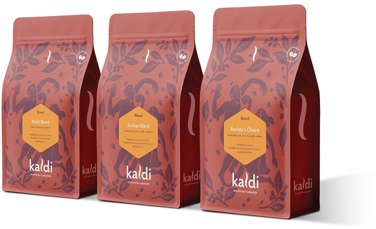 Kaldi Classics - Koffiebonen proefpakket 3 x 250 gram - Arabica en Robusta bonen - Proef onze klassiekers