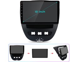 Junsun Android 15 Draadloze CarPlay Andriod Auto Autoradio Geschikt Voor Toyota Aygo Peugeot 107 Citroen C1 - Bluetooth - Achteruitrijcamera - GPS Navigatie - Plug & Play - 10-inch Touchscreen - WiFi - SWC - Octa-core processor