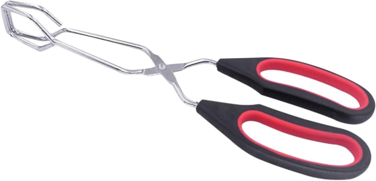 Keuken Tang - Kniptang Serveertang - Eten Serveren - Scharnierontwerp - 23.5 cm - Rood