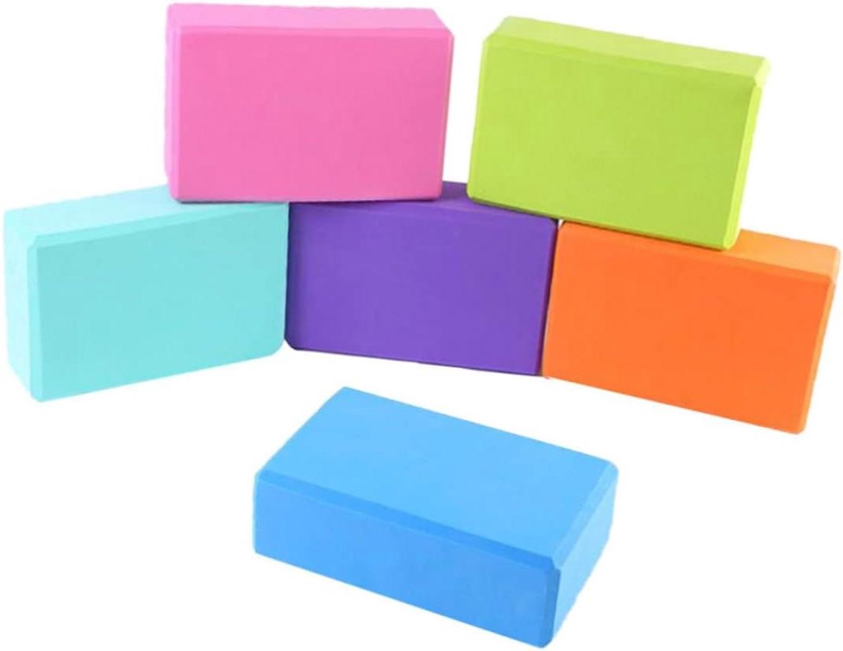 Yogablokken Set - Ondersteuningsblokken Fitness - Balans Verbeteren - Hoge Dichtheid EVA Schuim - 3 Stuks 23x15x7.5cm - Diverse Kleuren