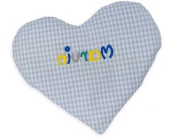 Warmtekussen Hartvorm - Naamkussen Kruidenkussen - Baby Comfort - Gemaakt in Duitsland - 13 x 17 cm - Blauw