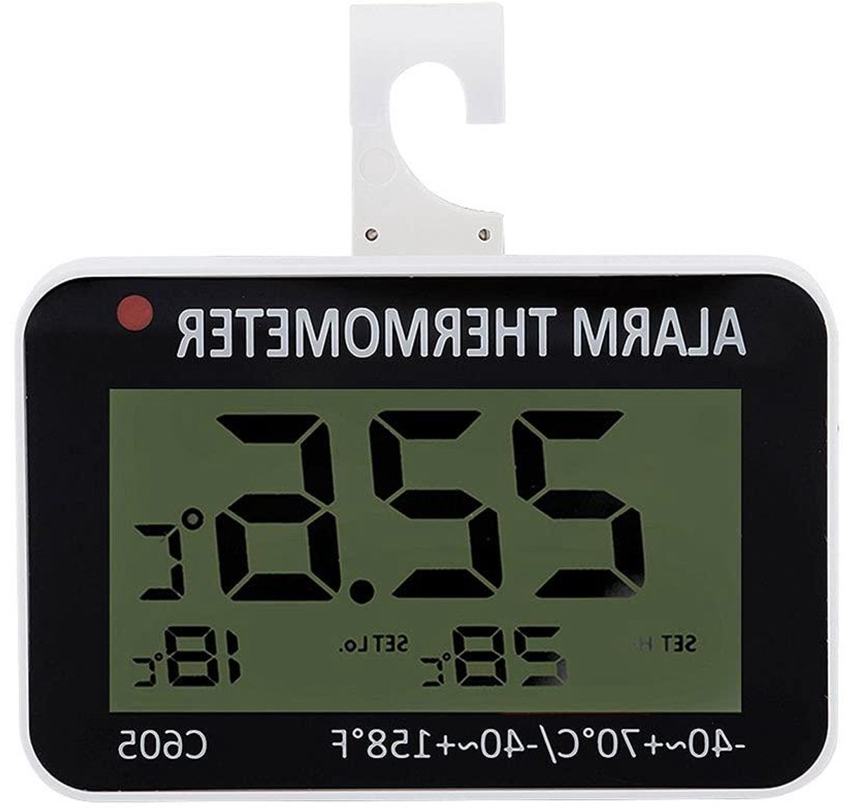 Digitale Koelkast Thermometer - Vriezer Kamer - Temperatuur Bewaken - Automatisch Alarm - 64mm x 42mm - Wit