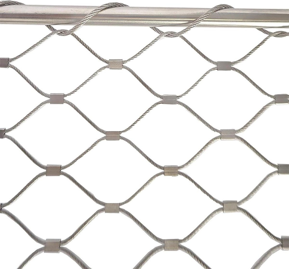 Roestvrij staal net - Flexibel vlechtwerk - Veiligheid creëren - Slijtvast materiaal - Maaswijdte 10 cm - Zilverkleurig