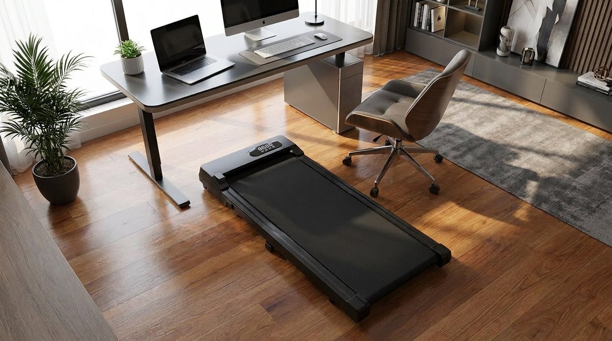 Loopband voor Thuis – House&Garden Incline Walking Pad Pro – Compacte Walking Pad met Helling – Elektrische Wandelband Onder Bureau – Stil & Ruimtebesparend – 1-8 km/u – Max 130 kg – Zwart
