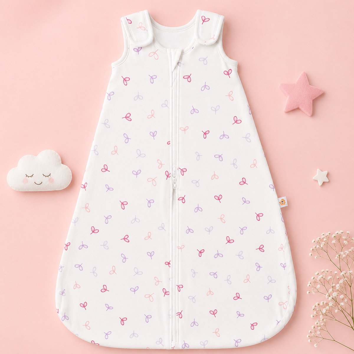 Ergobaby Slaapzak Classic Windsong - 0-6 mnd - met rose / lila