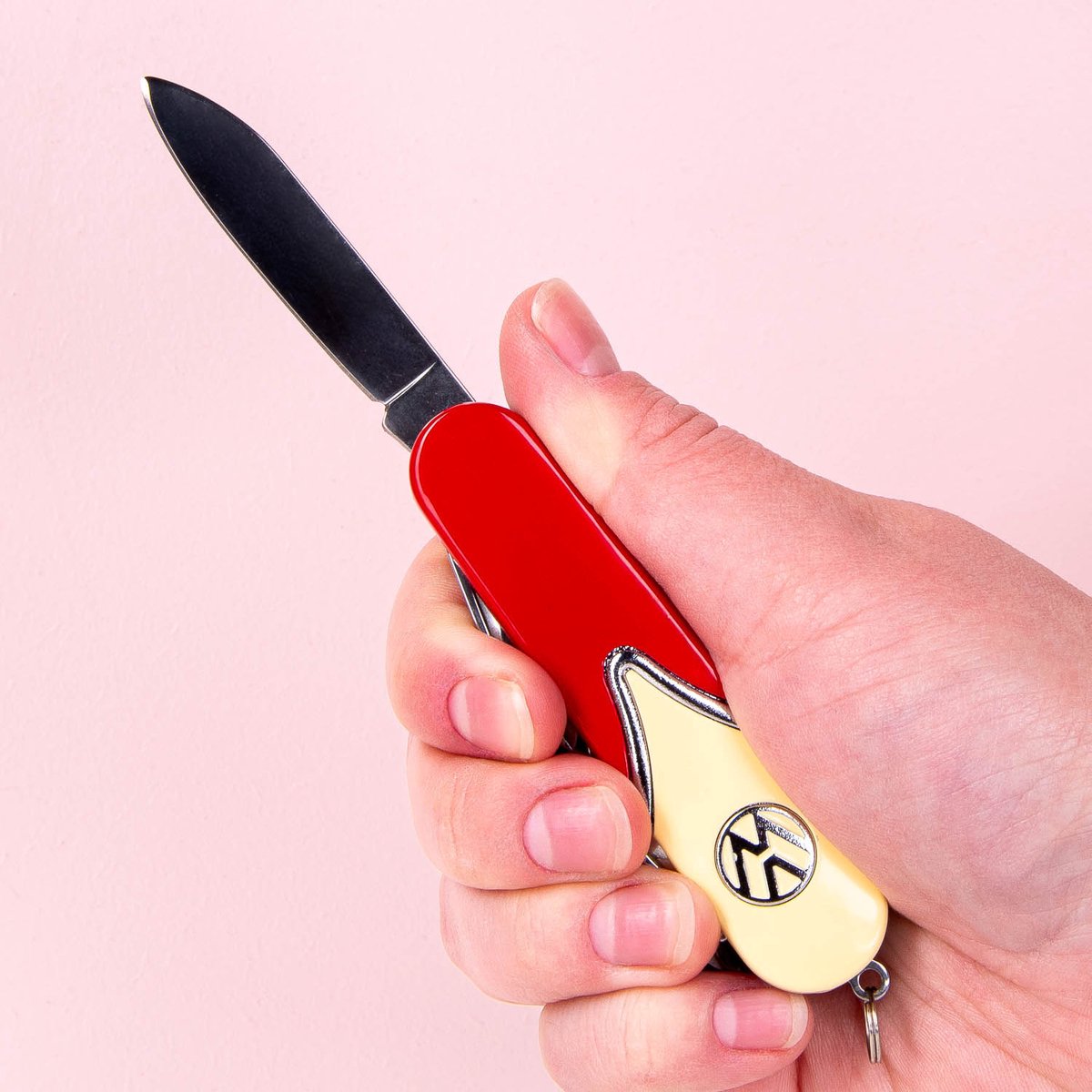 Metalen zakmes, Volkswagen Style - 10 verschillende functies - compact formaat - Metal pocket knife, VW Style