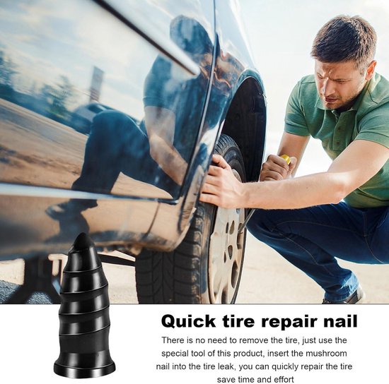 Rubberen banden reparatie - Spijker plug - Band lekken dichten - Goede elasticiteit - 10 stuks - Zwart van Merkloos — afbeelding 4