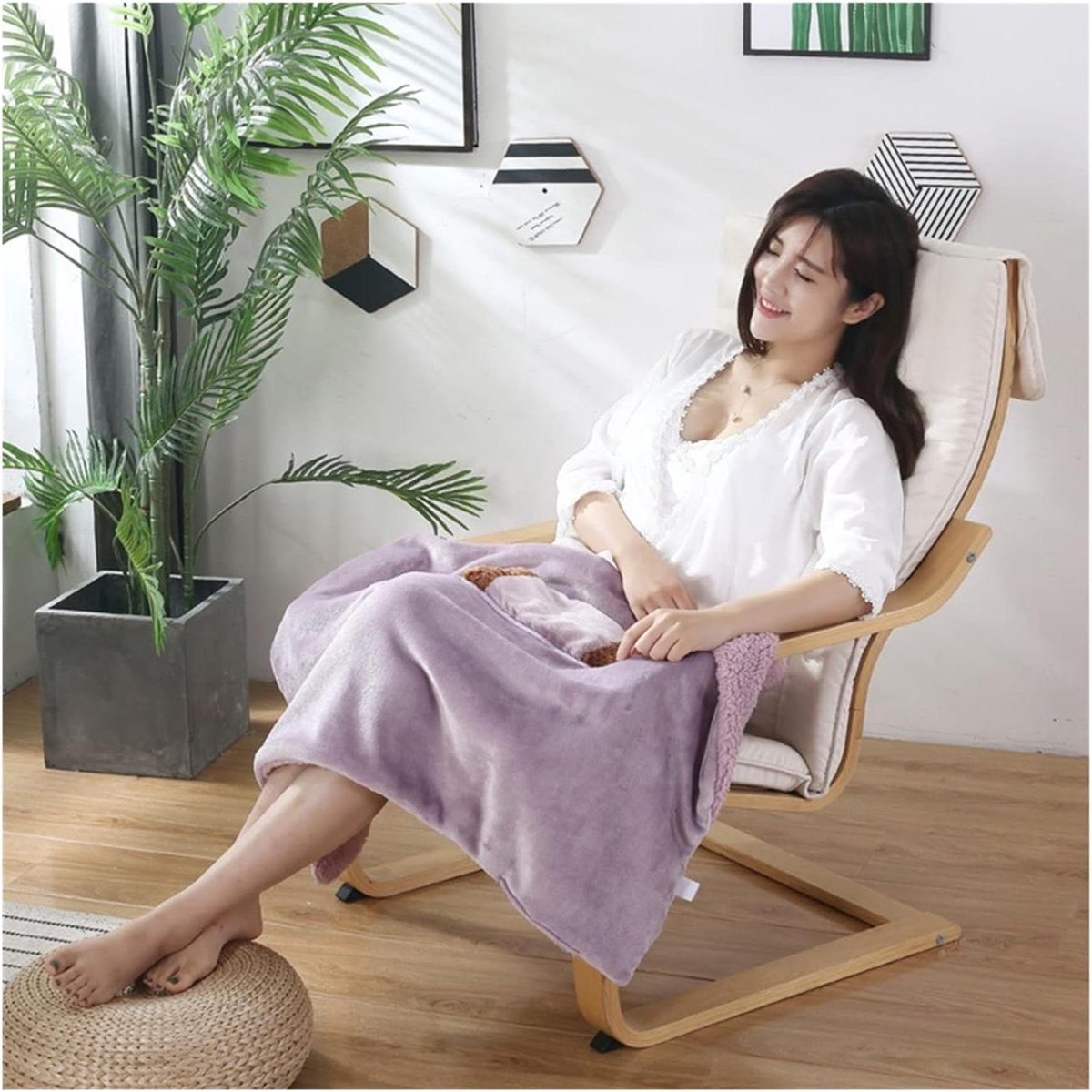 Elektrische Deken - Verwarmde Wrap - Warm Blijven - USB Verwarmd - 60x80 cm - Roze