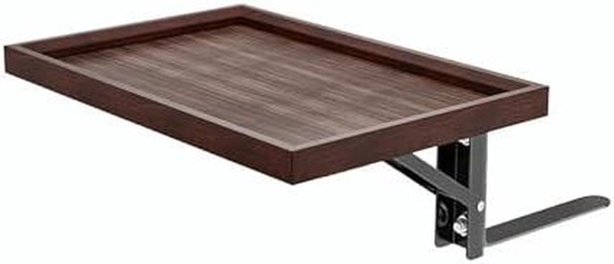 Nachtkastje Bamboe - Dienblad Bed - Ruimte Besparen - Verstelbare Klemmen - 22 x 33 cm - Walnoot