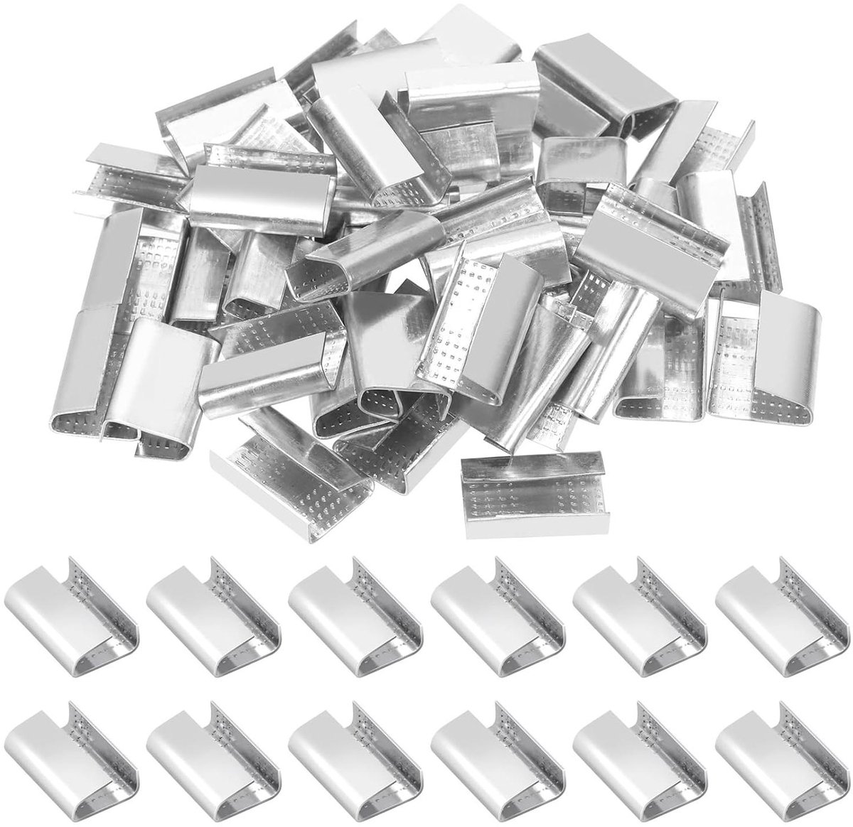 Stalen Strapping Seals - Metaal Clips - Pallet Verpakking - Open Snap-on Ontwerp - 100 stuks - Metaal