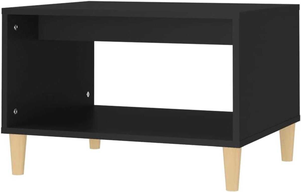 Salontafel - Bijzettafel Koffietafel - Opbergen Decoreren - Glad Oppervlak - 60x50x40 cm - Zwart