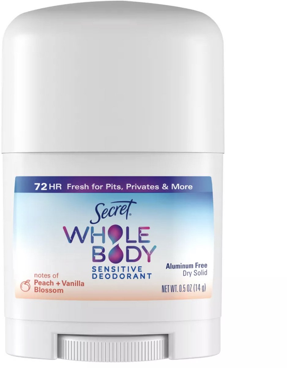 Secret Whole Body Deodorant - Travel Size - Peach & Vanilla Blossom Scent - 14 g