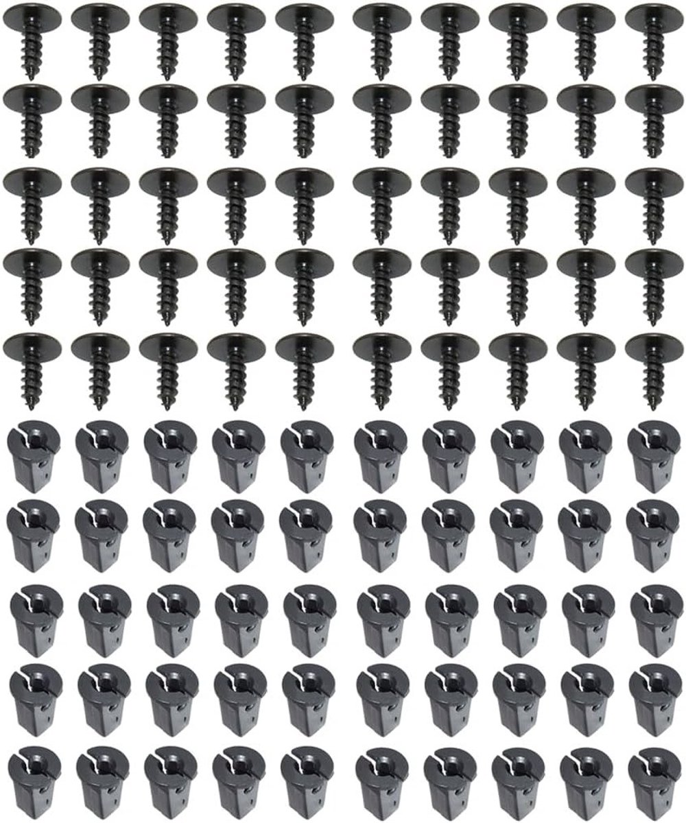 50 Stuks Bumper Schroef Type Bevestigingsklemmen, Body Trim Clips en Rivets Assortiment voor Auto, Stevige Klemmen voor Bumper en Fender Liner