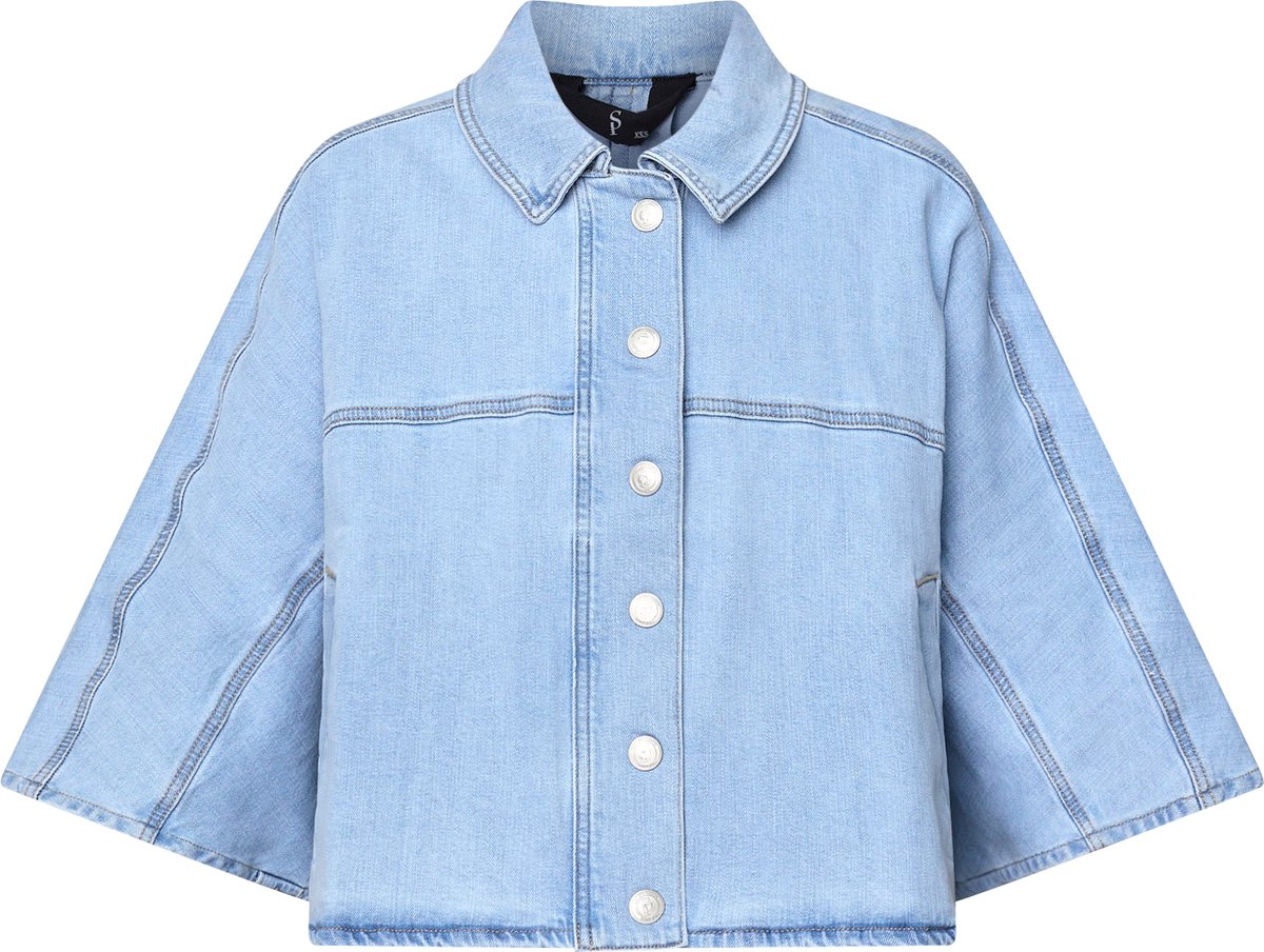 SISTERS POINT Felka-ja1-Dames Jas - L Blue denim - Maat M/L