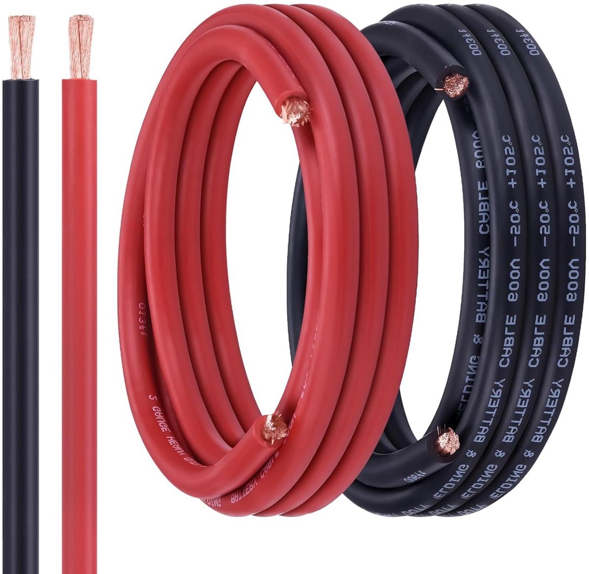 Batterijkabel 2 AWG - Laskabel Koperdraad - Stroom Aansluiten - Zuurstofvrij Koper - 30 meter totaal - Rood Zwart