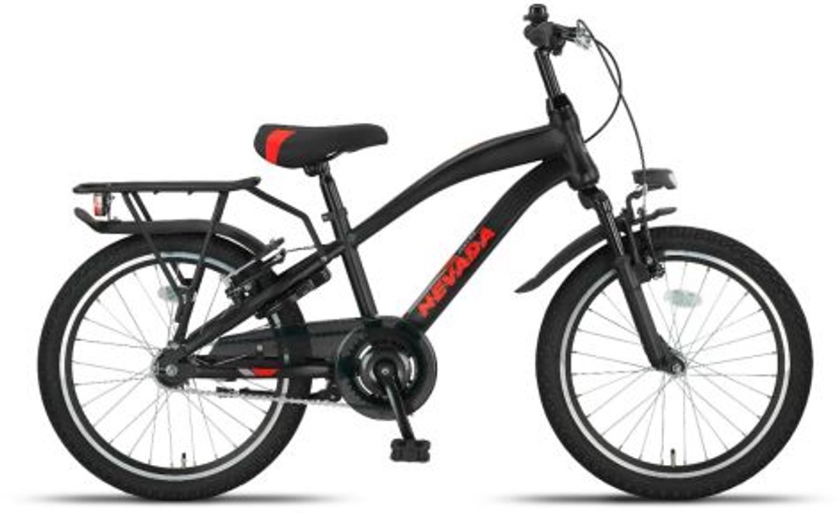 Altec Nevada - Jongensfiets 20 Inch - Kinderfiets voor 6 tot 8 Jaar - 115-130 cm - V-Brake + Terugtraprem - Zwart